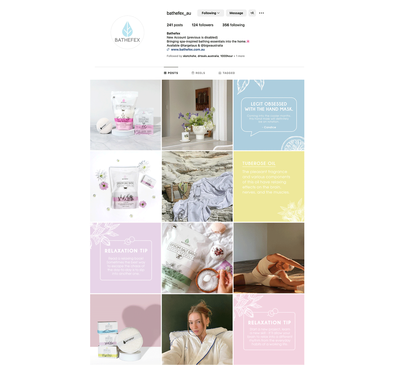 BATHEFEX social media grid